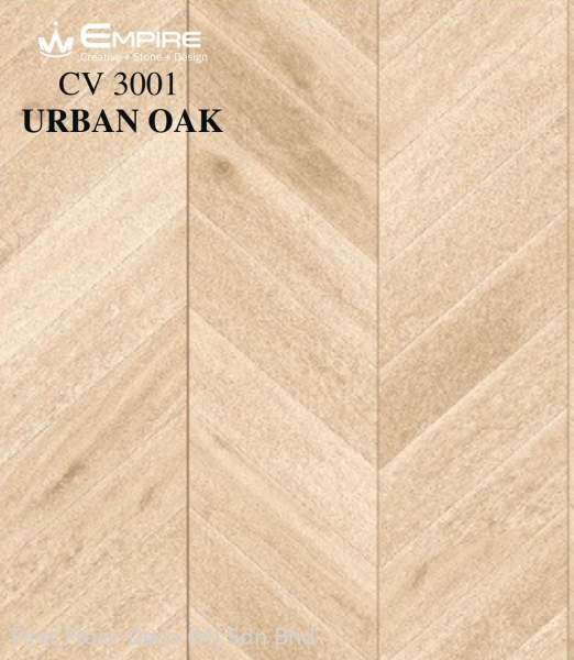 CV3001 - URBAN OAK - SPC CHEVRON SERIES 4MM SPC Chevron Series - 4MM - EMPIRE SPC - Stone Plastic Composite Penang, Malaysia Supplier, Installation, Supply, Supplies | FIRST FLOOR DECO (M) SDN BHD