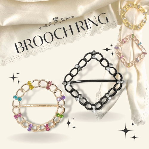 Elegant Brooch 1pc Kerongsang Cincin Tudung Bawal Brooch Ring Hijab Scarf Buckle Muslimah G3190