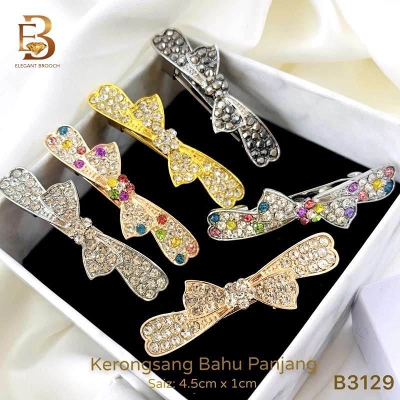 Elegant Brooch 1pc Kerongsang Bahu Panjang Pin Tudung Hijab Korea Premium Brooch Shoulder Ribbon B3016