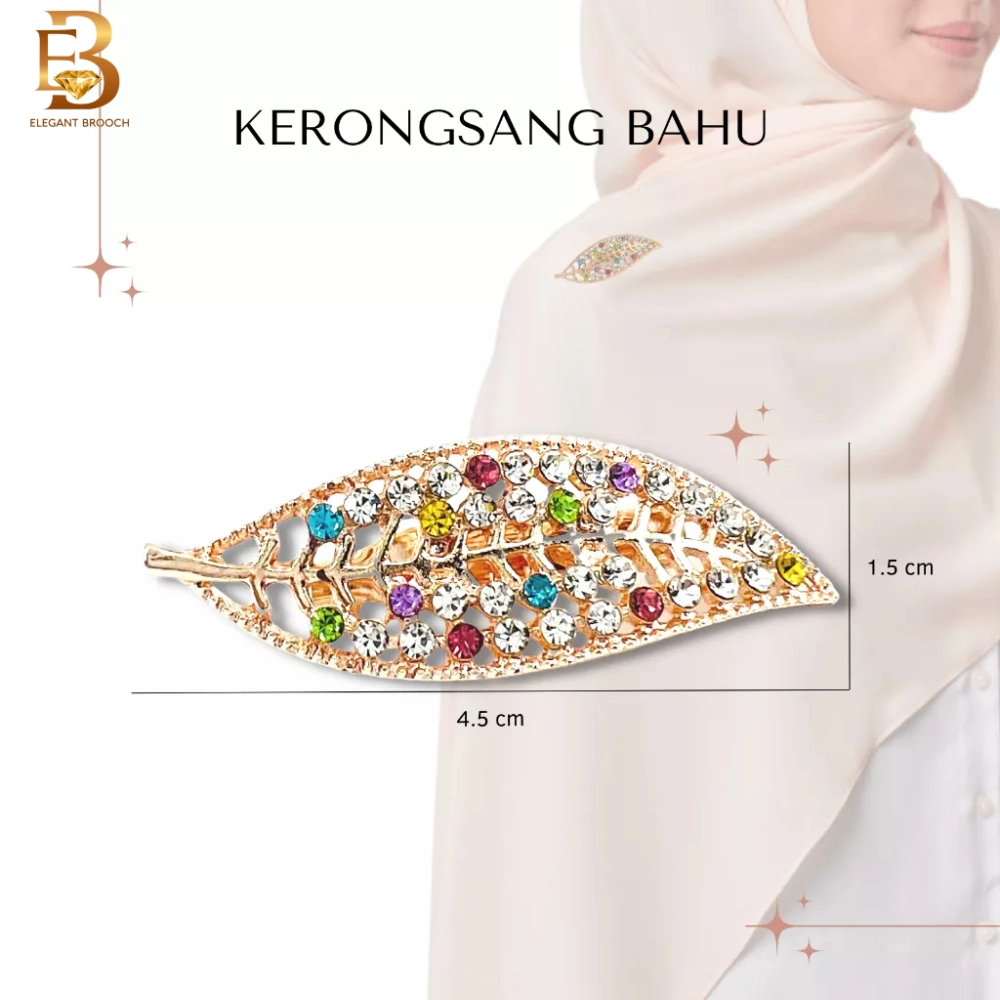 Elegant Brooch 2pcs [FREE BOX] Kerongsang Bahu Pin Tudung Hijab Sepasang Brooch shoulder Korea B2945