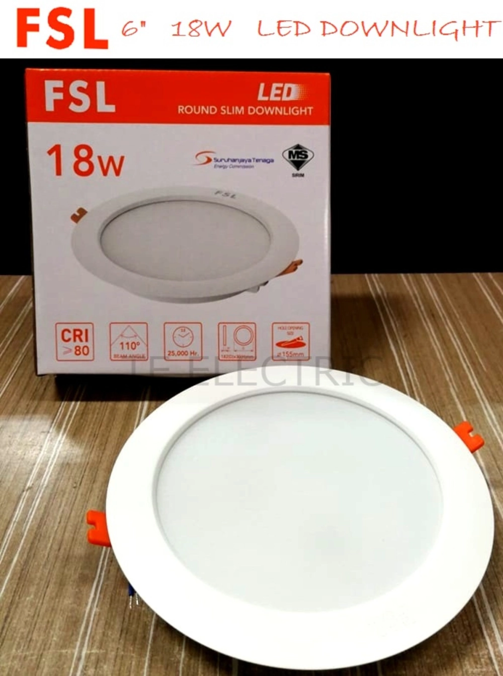 FSL 4" 12W / 6" 18W / 8" 24W LED DOWNLIGHT ROUND PANEL LAMP SIRIM BULAT