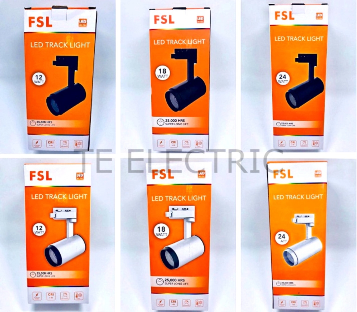 FSL 12W / 18W / 24W TRACK LIGHT RAIL TYPE LED CEILING SPOT LAMP 3000K / 4000K / 6500K ADJUSTABLE DECORATION