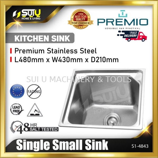 PREMIO S1-4843 Stainless Steel Single Small Kitchen Sink Bathroom/Kitchen Appliances / Accessories Home Improvement Kuala Lumpur (KL), Malaysia, Selangor, Setapak Supplier, Suppliers, Supply, Supplies | Sui U Machinery & Tools (M) Sdn Bhd