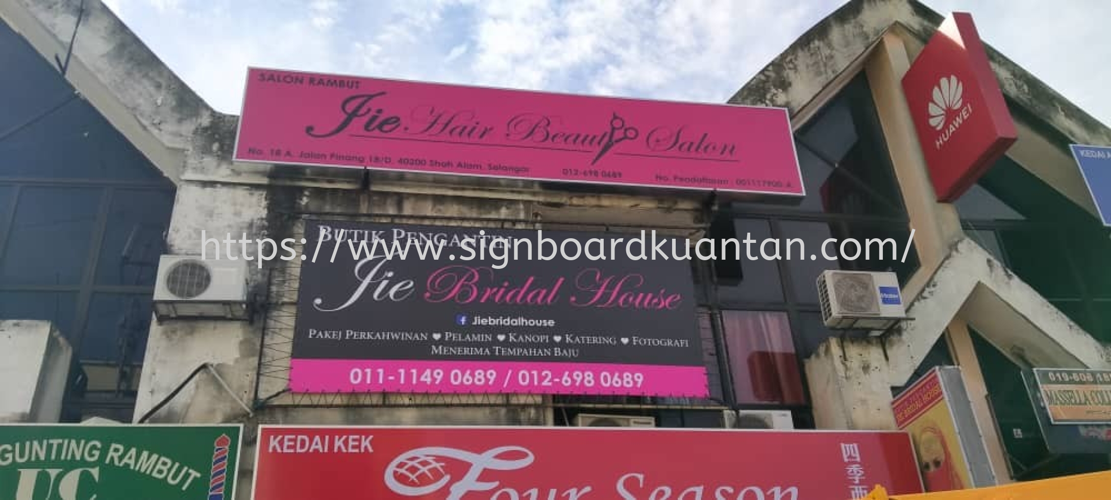 JIE BRIDAL HOUSE / JIE HAIR BEAUTY SALON METAL G.I SIGNAGE / ZIGZAG BILLBOARD AT KUANTAN 