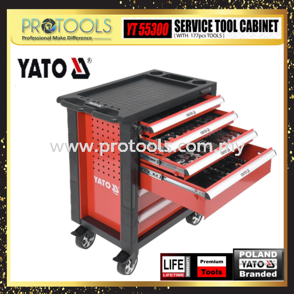 YATO YT-55300 SERVICE TOOLS CABINET WITH 6 DRAWERS & 177PCS TOOLS HARDWARE HANDTOOLS Johor Bahru (JB), Malaysia, Senai Supplier, Suppliers, Supply, Supplies | Protools Hardware Sdn Bhd