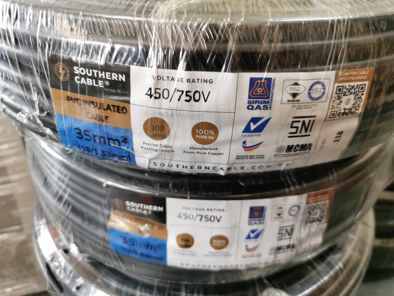 SOUTHERN PVC SINGLE CORE CABLE 35MM BLK 