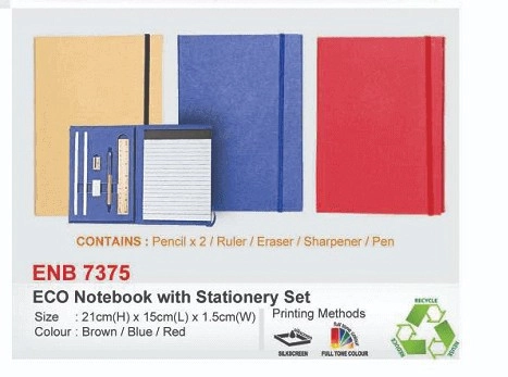 ENB 7375- eco notebook with stationery set 