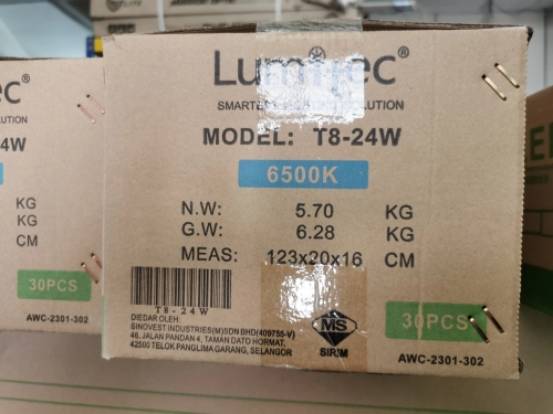 LUMITEC LED T8 TUBE 24W DAYLIGHT 4 FEET 