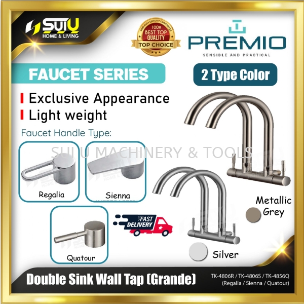 PREMIO TK-4806R / TK-4806S / TK-4856Q Grande Double Sink Wall Tap (Regalia / Sienna / Quatour) Bathroom/Kitchen Appliances / Accessories Home Improvement Kuala Lumpur (KL), Malaysia, Selangor, Setapak Supplier, Suppliers, Supply, Supplies | Sui U Machinery & Tools (M) Sdn Bhd