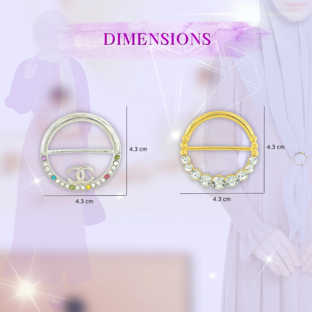 Elegant Brooch 1pc Kerongsang Cincin Tudung Bawal Brooch Ring Hijab Scarf Buckle Muslimah G3165