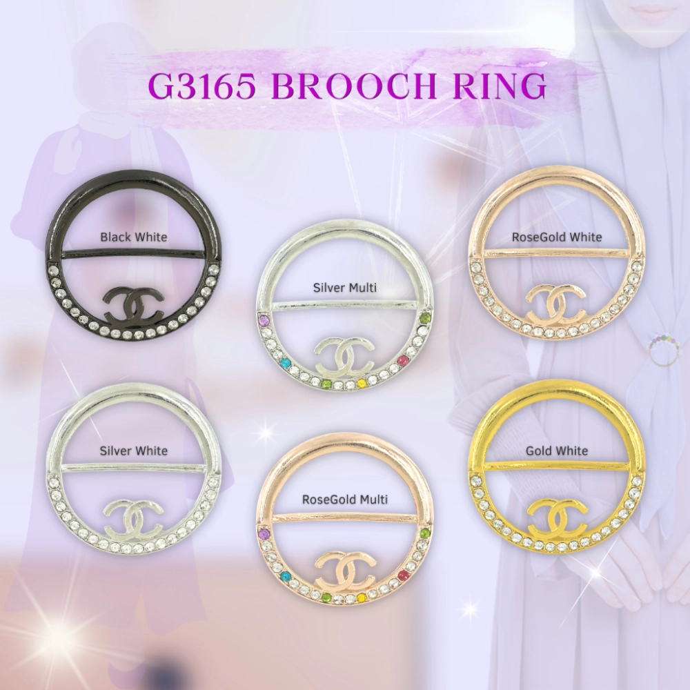 Elegant Brooch 1pc Kerongsang Cincin Tudung Bawal Brooch Ring Hijab Scarf Buckle Muslimah G3165