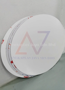 Pemotongan router cut out bulatan Aluminium Composite Panel ACP 3mm 