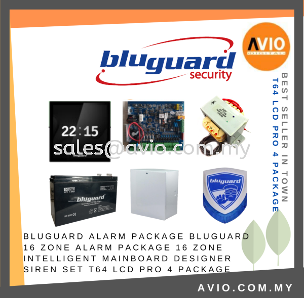 Bluguard 16 Zone Wired Alarm Package Set Pro 4 Touch Screen T64 Main Board Designed Siren Set T64 LCD PRO 4 PACKAGE Wired Alarm BLUGUARD Johor Bahru (JB), Kempas, Johor Jaya Supplier, Suppliers, Supply, Supplies | Avio Digital