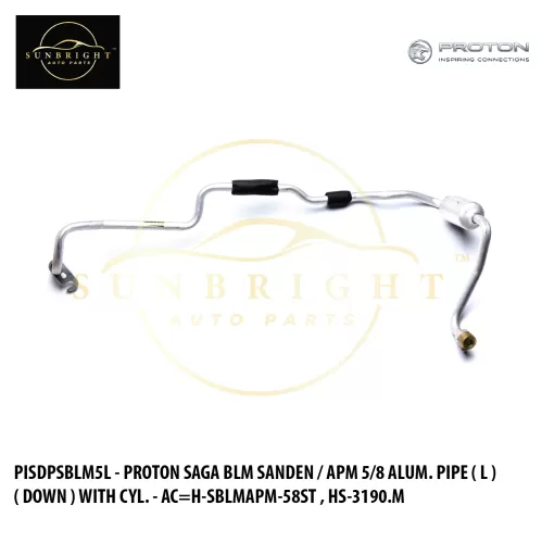 PISDPSBLM5L - PROTON SAGA BLM SANDEN / APM 5/8 ALUM. PIPE ( L ) ( DOWN ) WITH CYL. - AC=H-SBLMAPM-58ST , HS-3190.M