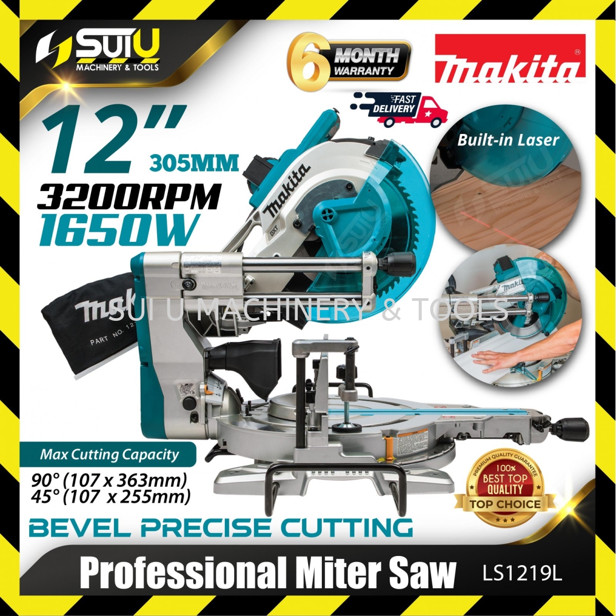 MAKITA LS1219L / LS1219 / LS1216 12" / 305MM Professional Miter Saw 1650W  3200RPM Mitre Saw , Table Saw Power
