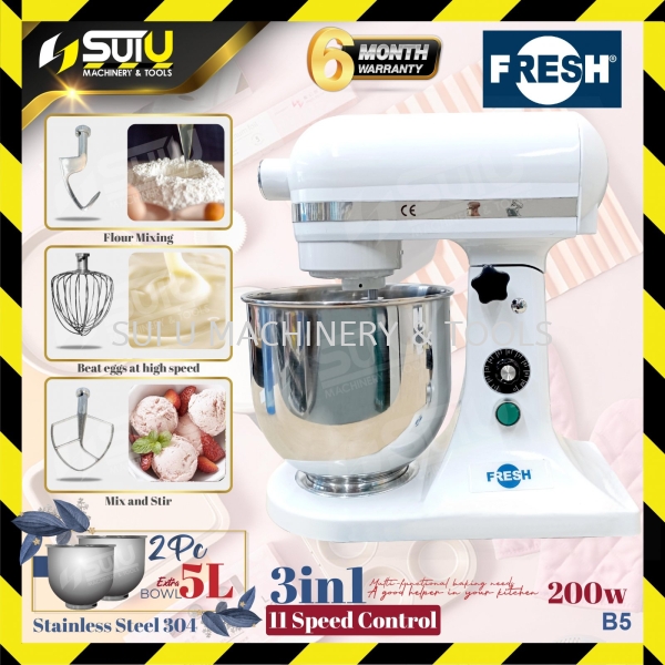 FRESH B5 3in1 5L Stand Mixer / Food Mixer / Mesin Pengadun 200W Food Mixer Bakery & Noodle Equipment Food Processing Machine Kuala Lumpur (KL), Malaysia, Selangor, Setapak Supplier, Suppliers, Supply, Supplies | Sui U Machinery & Tools (M) Sdn Bhd