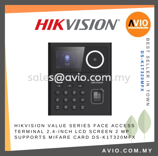 Hikvision Door Access Terminal Face Fingerprint Mifare MF Card Pin Password 2.4 Inch LCD 2MP Cam Web Client DS-K1T320MFX DOOR ACCESS CONTROL HIKVISION Johor Bahru (JB), Kempas, Johor Jaya Supplier, Suppliers, Supply, Supplies | Avio Digital