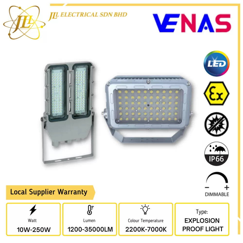 VENAS STA124 10W-250W AC100-305V IP66 DIMMABLE LED EXPLOSION PROOF FLOODLIGHT