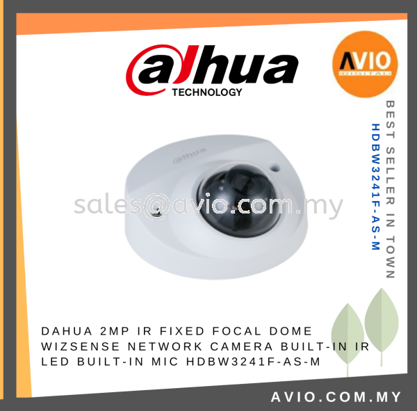 Dahua 2MP 2 Megapixel IP67 Outdoor Turret Dome WizSense Network CCTV Camera Mic MicroSD 30m IR 3.6mm POE HDBW3241F-AS-M IPC NETWORK CAMERA HIKVISION Johor Bahru (JB), Kempas, Johor Jaya Supplier, Suppliers, Supply, Supplies | Avio Digital