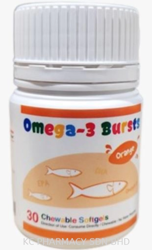 (HOT PRODUCT) Omega-3 Bursts 30's (OMEGA 3,BRAIN AND EYE) (ORANGE FLAVOUR)