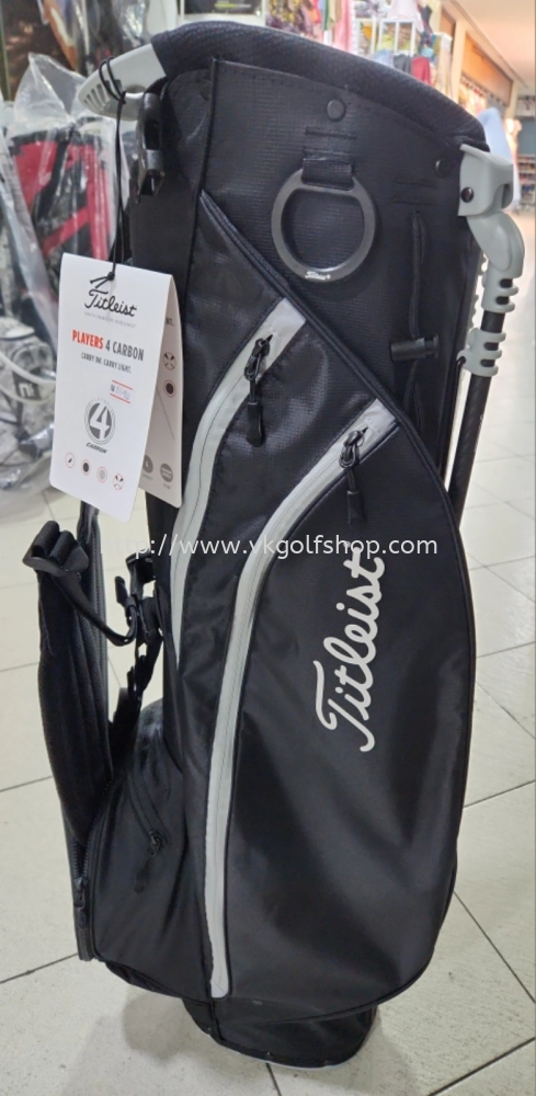 Titleist Players 4 Carbon Stand Bag Black/Black/Red