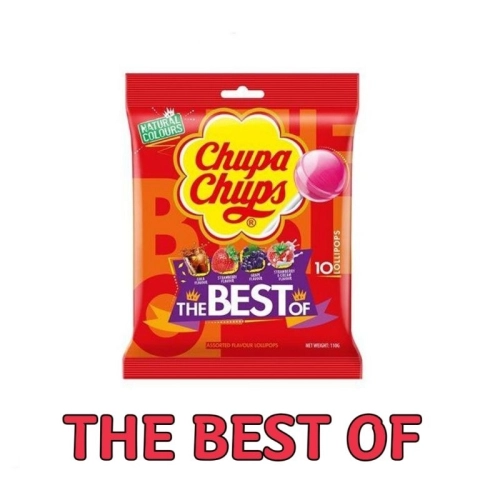 Chupa Chup Assorted Flavour Lollipops 10x110g