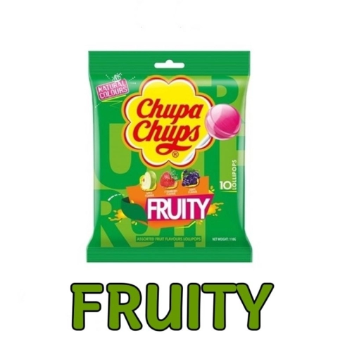 Chupa Chup Assorted Fruit Flavour Lollipops 10x110g