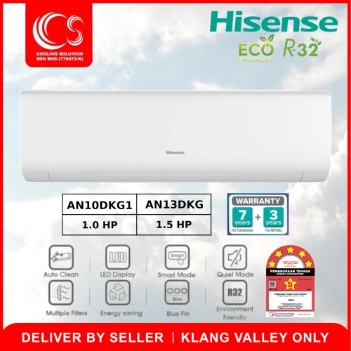 Hisense R32 TUGS Series Inverter Air Conditioner AI10TUGS 1.0HP A13TUGS 1.5HP Delivery by Seller (Klang Valley area only) - Cooling Solution Sdn Bhd