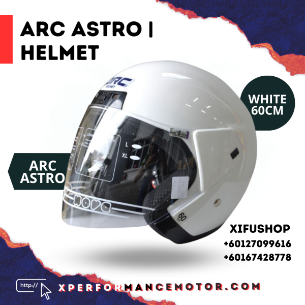 Arc Astro White ARC ASTRO ARC CATALOG HELMETS Johor Bahru JB Supply Suppliers | X Performance Motor