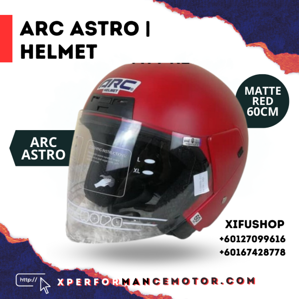 Arc Astro Matte Red ARC ASTRO ARC CATALOG HELMETS Johor Bahru JB Supply Suppliers | X Performance Motor