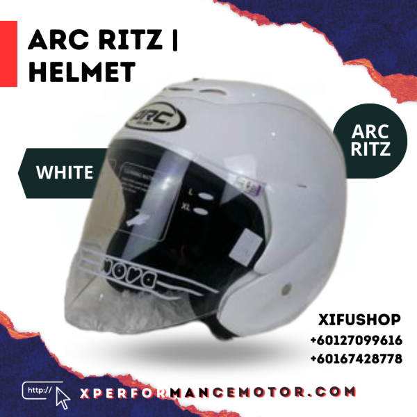 Arc Ritz White ARC RITZ ARC CATALOG HELMETS Johor Bahru JB Supply Suppliers | X Performance Motor