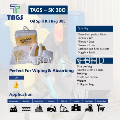 TAGS-SK30O Oil Spill Kit Bag 30L (Oil only)