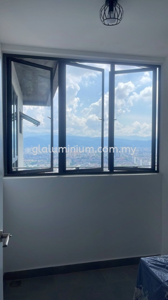 Casement window 3 panels @Residensi Lavile, Kuala Lumpur  Casement window 3 panels Aluminium Casement Windows  Selangor, Malaysia, Kuala Lumpur (KL), Cheras Supplier, Installation, Supply, Supplies | GL GLASS & ALUMINIUM TRADING