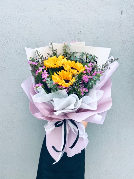 Good Luck Sunflowers Bouquets -Fresh Flowers  Melaka Retailer, Services | BLISS FLORIST