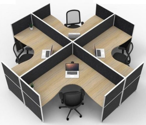 4 Cluster office workstation with full board partition in privacy workspace Office furniture Malaysia AIM Slim Block System Office Workstation Malaysia, Selangor, Kuala Lumpur (KL), Seri Kembangan Supplier, Suppliers, Supply, Supplies | Aimsure Sdn Bhd
