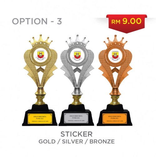 Option 3 Gold, Silver, Bronze Sticker