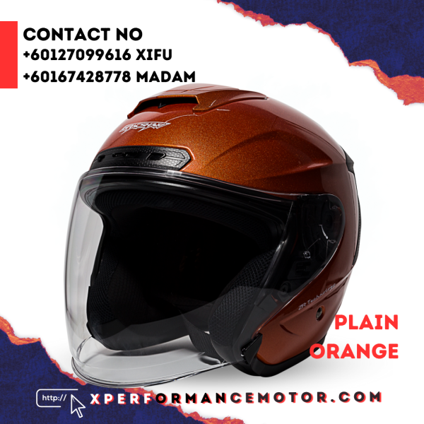 Gaizer Plain Orange GAIZER PLAIN GRACSHAW CATALOG HELMETS Johor Bahru JB Supply Suppliers | X Performance Motor