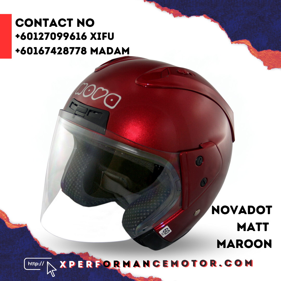 Nova Dot Matt Maroon NOVADOT NOVA CATALOG HELMETS Johor Bahru JB Supply  Suppliers | X Performance
