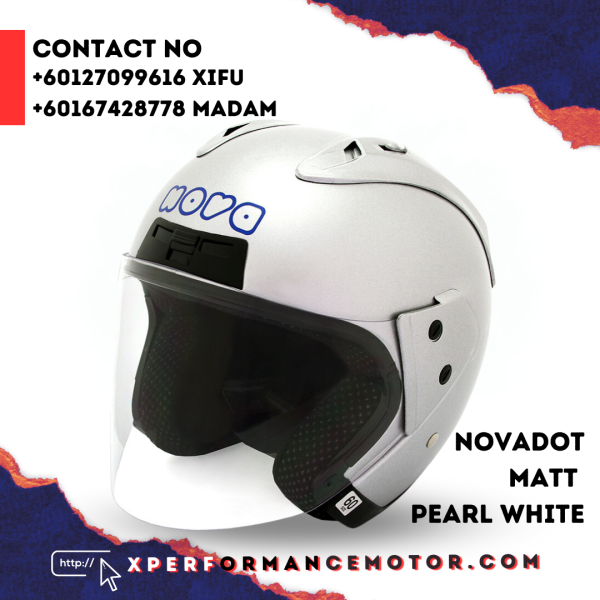 Nova Dot Matt Pearl White NOVADOT NOVA CATALOG HELMETS Johor Bahru JB Supply Suppliers | X Performance Motor