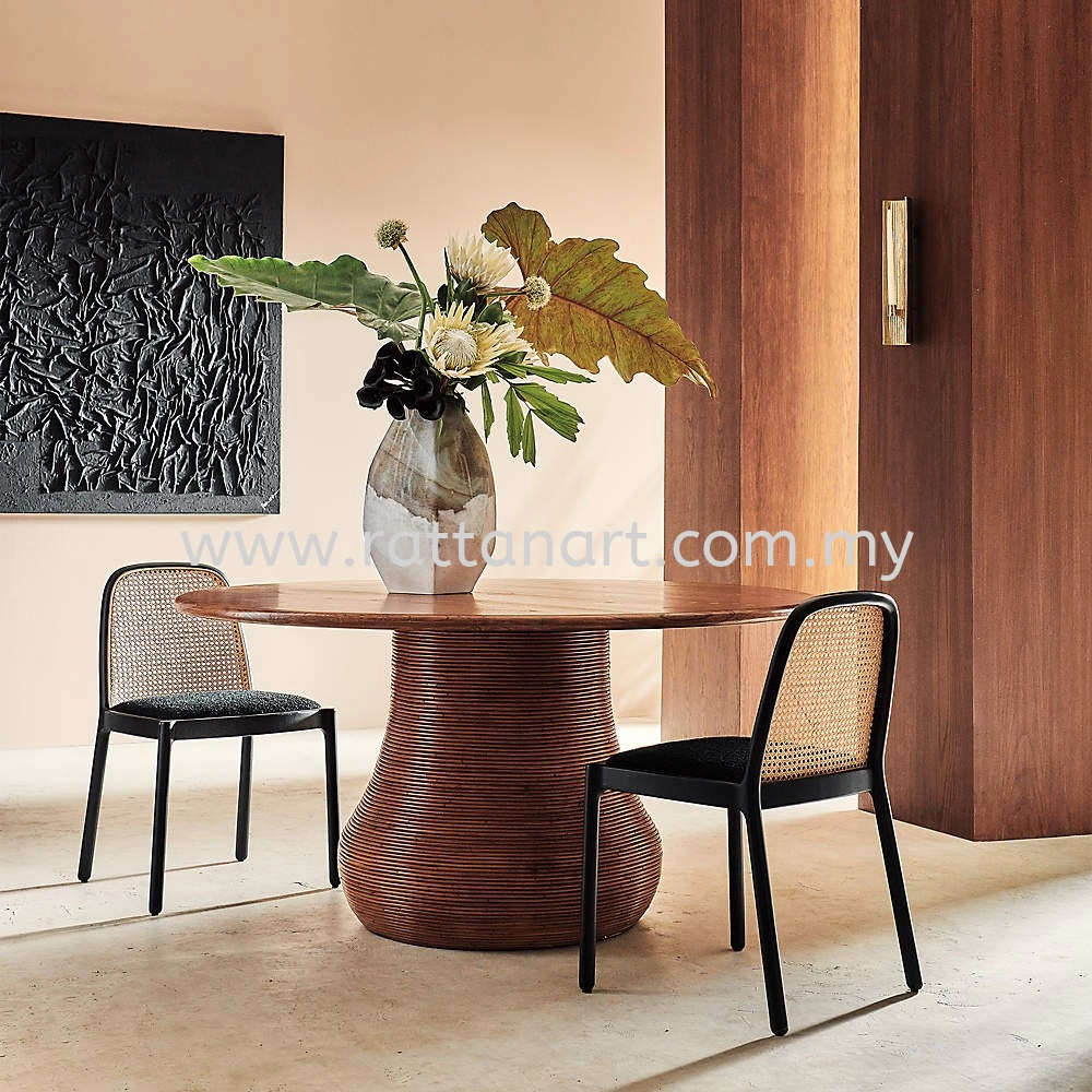 RATTAN WOODEN DINING TABLE