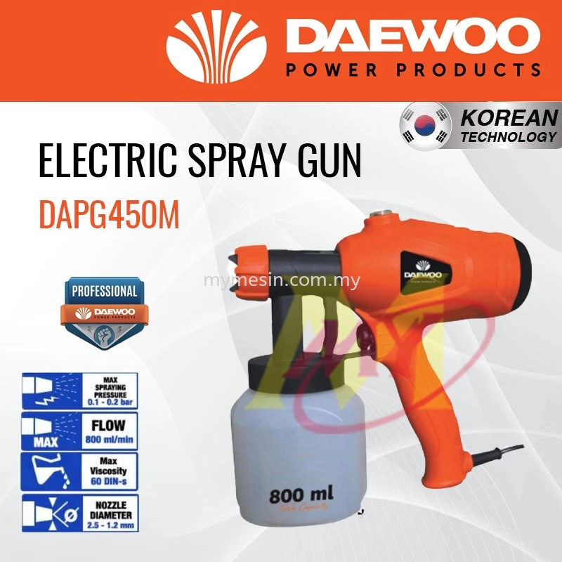 DAEWOO DAPG450M Electric Spray Gun 450W [Code: 10138] Water & Oil Pumps Leo  Selangor, Malaysia, Kuala Lumpur (KL), Shah Alam Supply, Suppliers,  Supplier, Distributor | Mymesin Machinery & Hardware Sdn Bhd