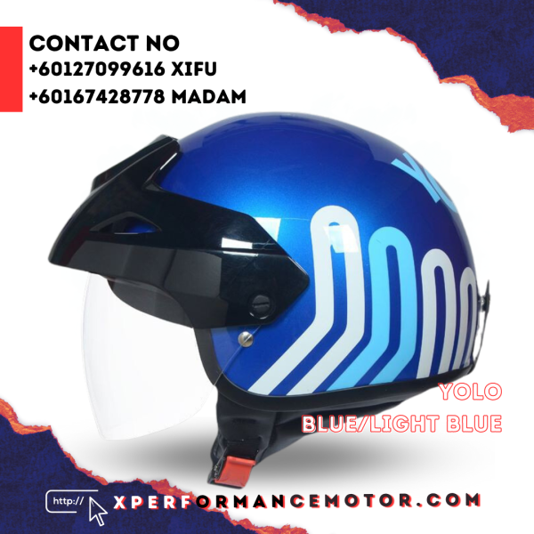 G118 YOLO BLUE LIGHT BLUE XDOT G118 X-DOT CATALOG HELMETS Johor Bahru JB Supply Suppliers | X Performance Motor