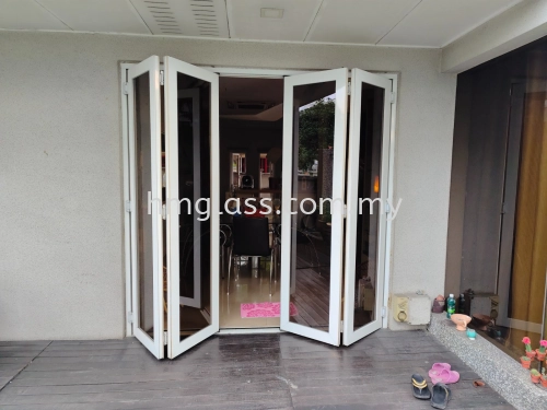 White Frame Folding Door