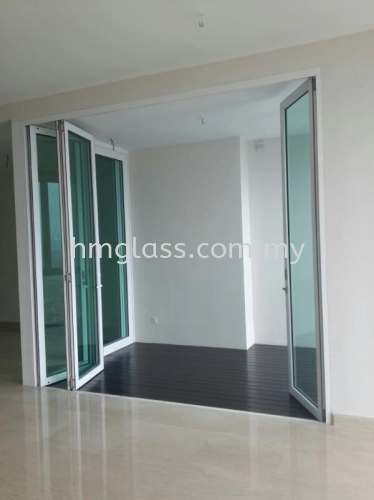 White Frame Folding Door