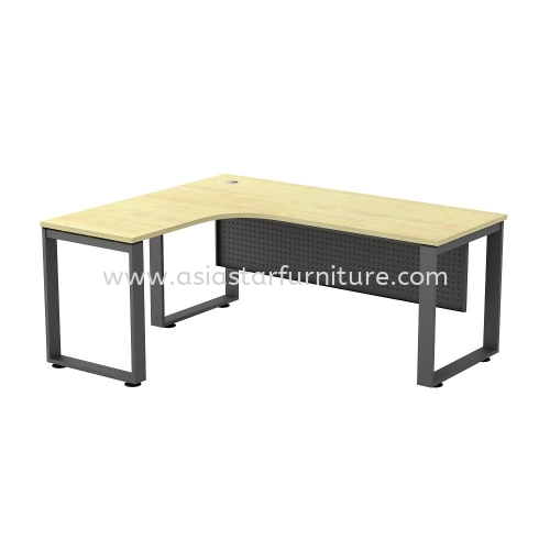 OLVA 5 FEET L-SHAPE OFFICE TABLE WITH METAL O-LEG