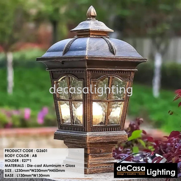 OUTDOOR PILLAR LIGHTS (G2601) Outdoor Pillar Light OUTDOOR LIGHT Selangor, Kuala Lumpur (KL), Puchong, Malaysia Supplier, Suppliers, Supply, Supplies | Decasa Lighting Sdn Bhd