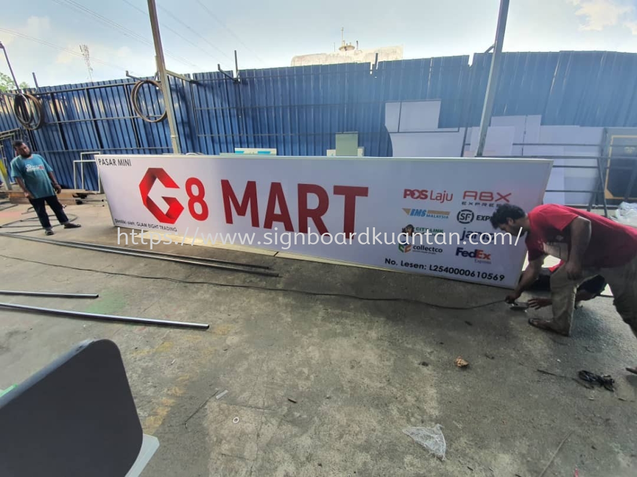 G8 MART PASAR MINI LIGHTBOX SIGNBOARD AT KUANTAN SEMAMBU 