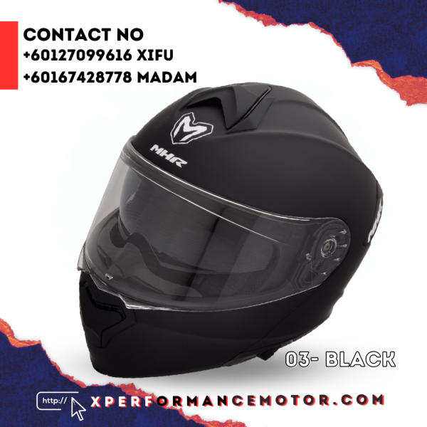 MHR GTZ FU935 03 BLACK FLIP UP MHR CATALOG HELMETS Johor Bahru JB Supply Suppliers | X Performance Motor