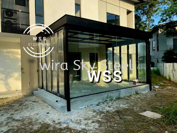 Glass House with Folding Glass Door Glass Works Aluminium, Glass work, Fix Panel and etc Selangor, Malaysia, Kuala Lumpur (KL), Semenyih Supplier, Suppliers, Supply, Supplies | Wira Sky Steel Sdn Bhd