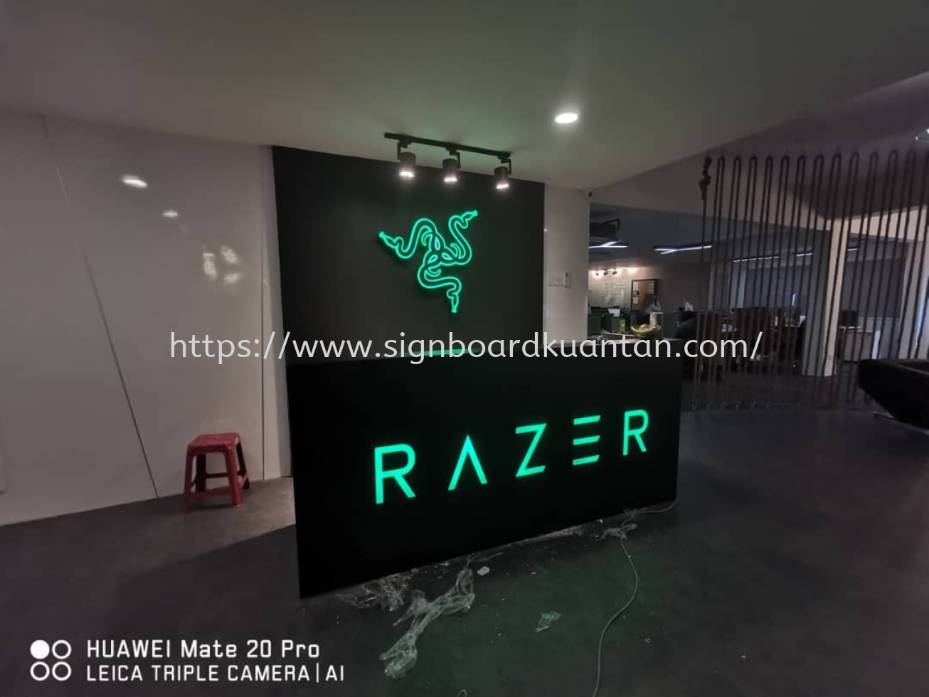 RAZER GAMING INDOOR 3D LED BOXUP LETTERING & LOGO SIGNAGE AT KUANTAN SEMAMBU 